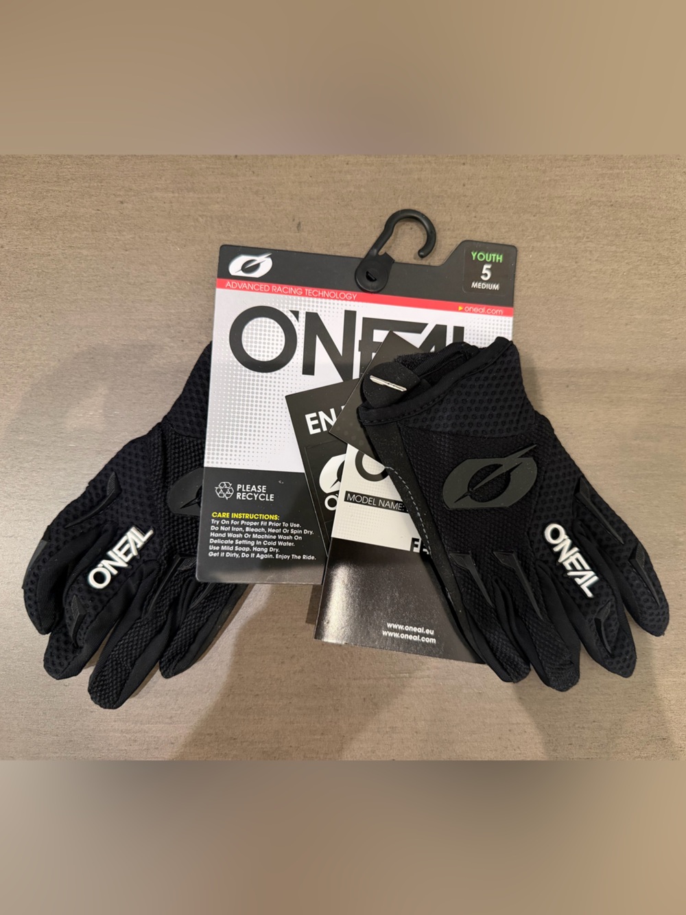 O’Neal Youth Black Riding Gloves - Breathable Motocross Gloves